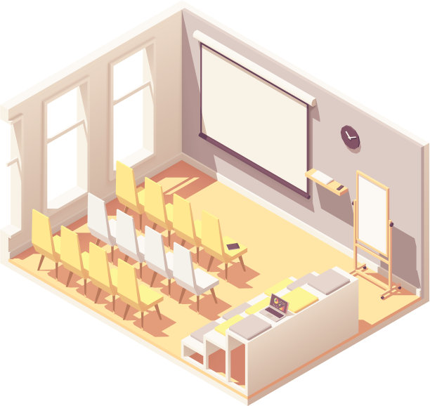 等距办公室展示室内部图片下载