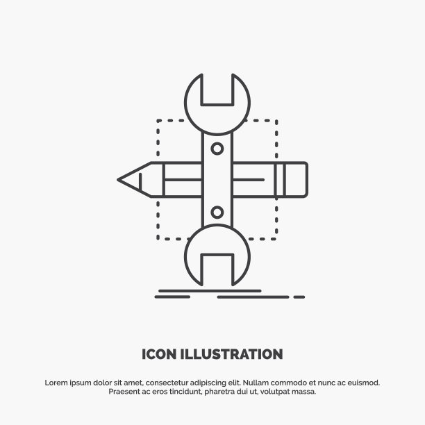 构建设计开发草图工具图标线灰色图片下载