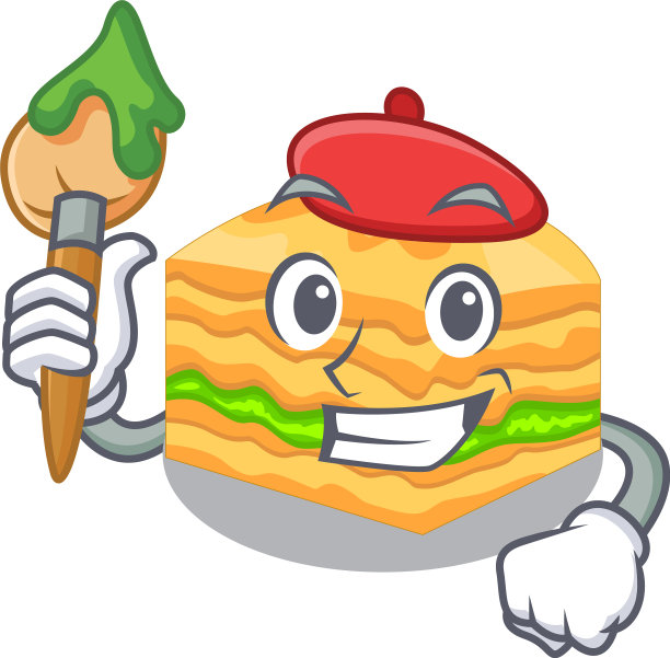 艺术家卡通果仁饼干被盛在盘子里图片下载