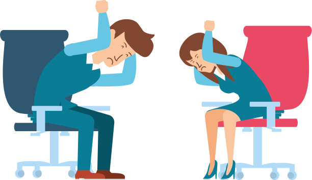 商务夫妇坐在椅子办公室图片下载