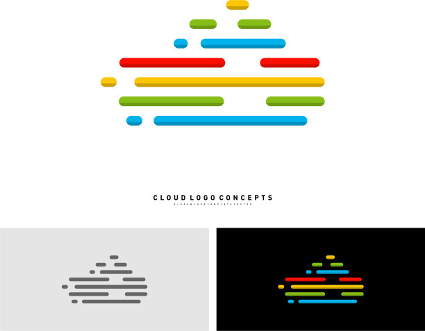 快速云标志设计概念科技云标志图片下载