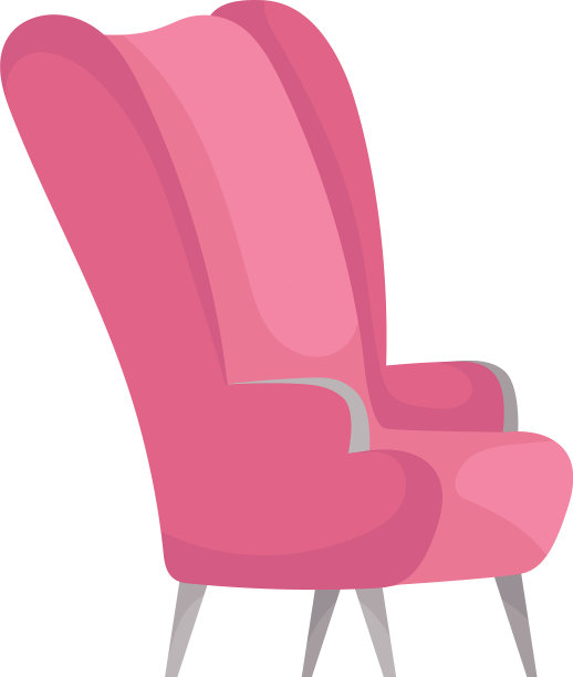 平图标的亮粉色扶手椅边图片下载