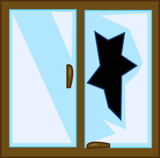 剪贴画一间房子破碎的玻璃窗户颜色图片下载