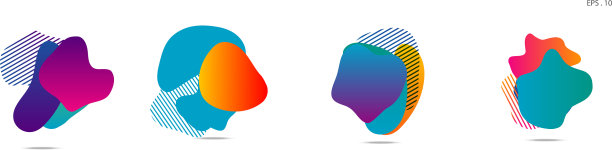 一组抽象的现代图形元素图片下载