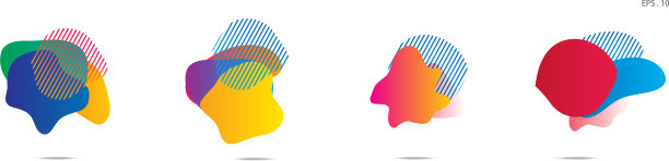 一组抽象的现代图形元素图片下载