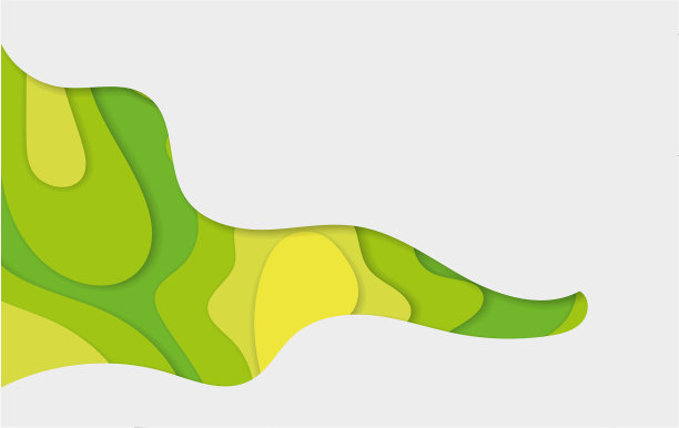 带有抽象绿色背景和纸张的横幅图片下载