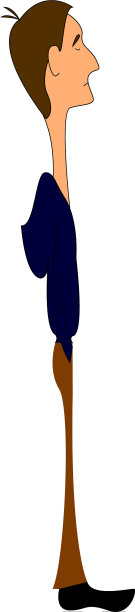 画一个穿着蓝色毛衣和棕色衣服的瘦男孩图片下载