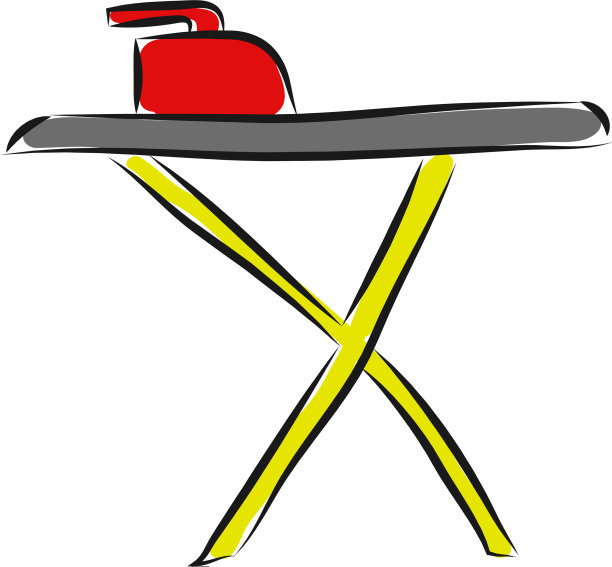 在白色背景的桌子上熨烫图片下载