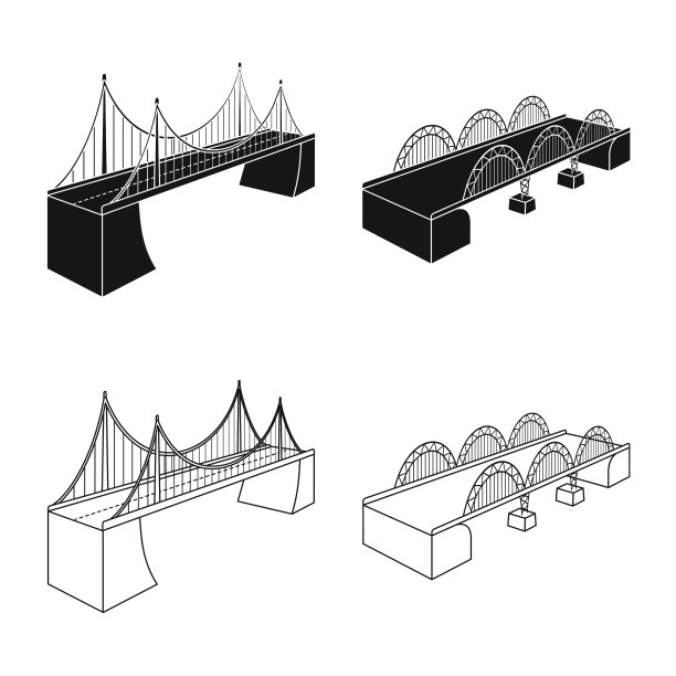 孤立的对象连接和设计标志集图片下载