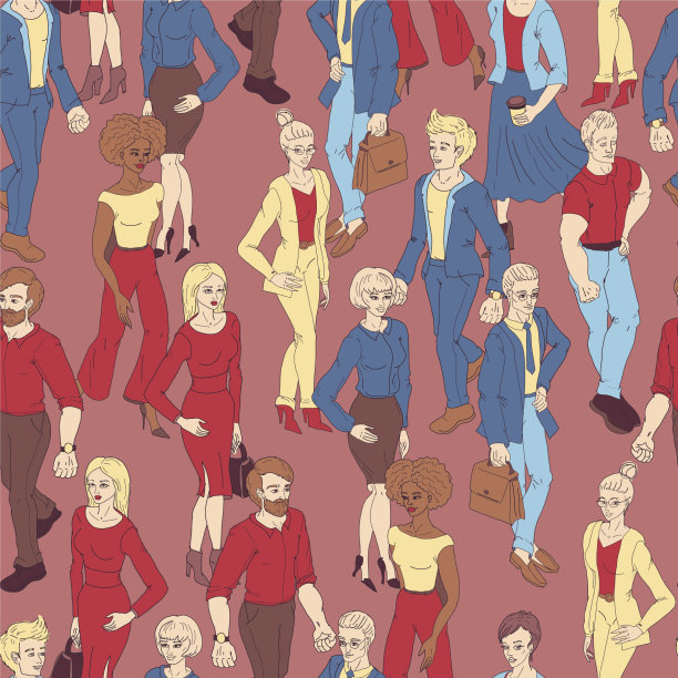 无缝模式与商务人士行走图片下载