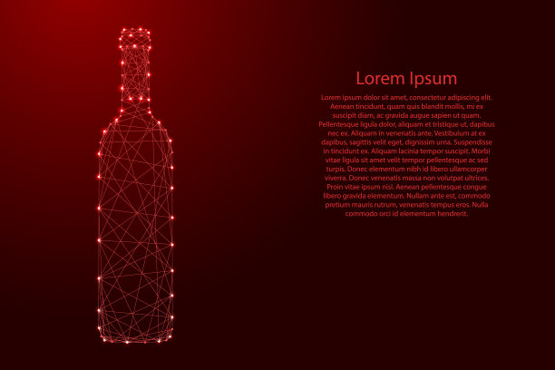 瓶装葡萄酒来自未来多边形红图片下载