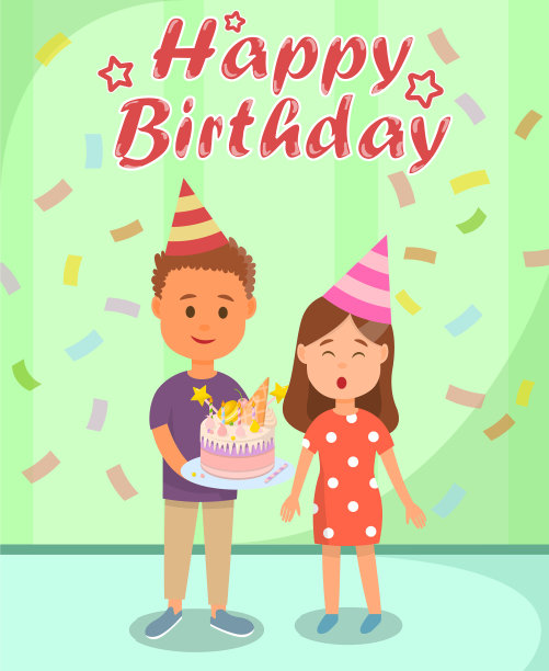 朋友和五彩纸屑庆祝生日图片下载