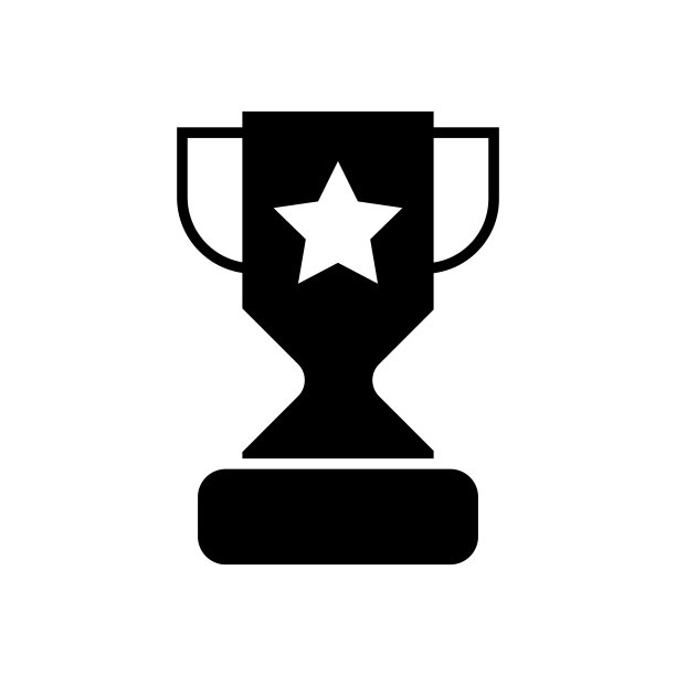 奖杯与一个星固体图标图片下载