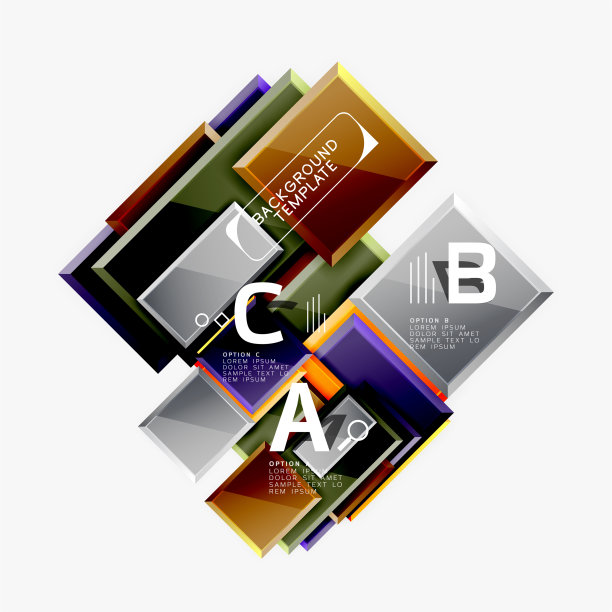 抽象的方形构成背景横幅图片下载