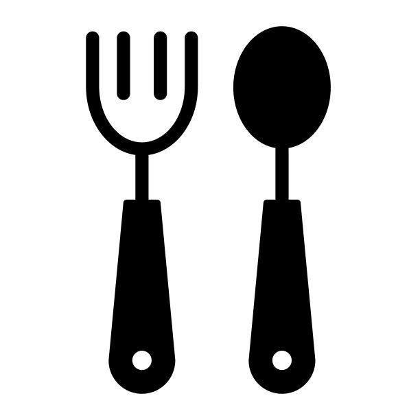 汤匙和叉固体图标餐具图片下载