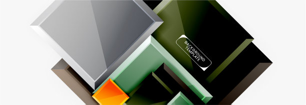 几何正方形设计抽象旗帜光泽图片下载