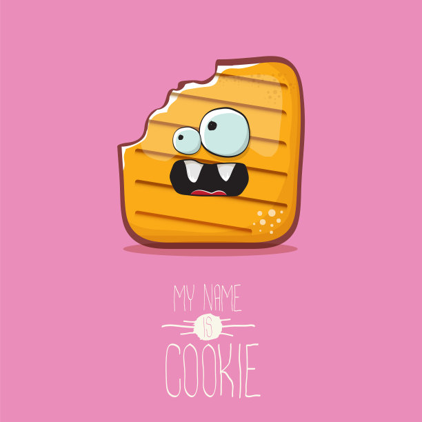 有趣的饼干人物孤立在粉红色图片下载