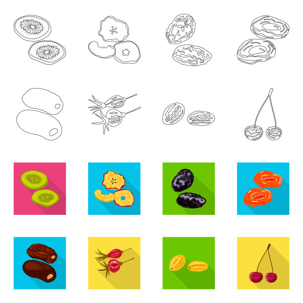 孤立对象食品和raw标志设置食品图片下载