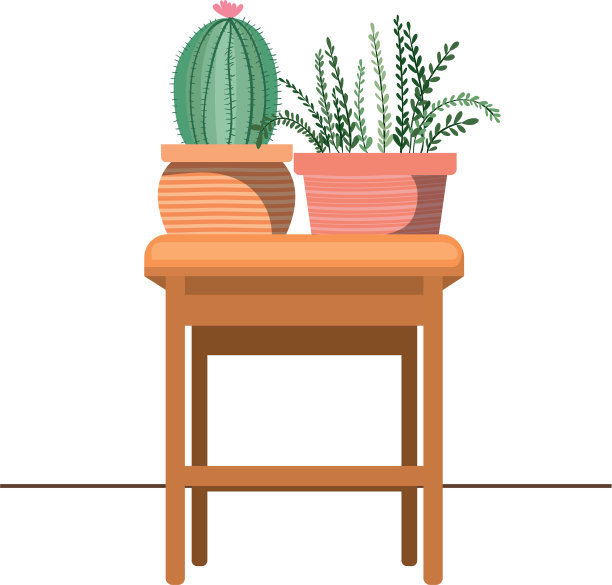 仙人掌与盆栽桌上图标图片下载