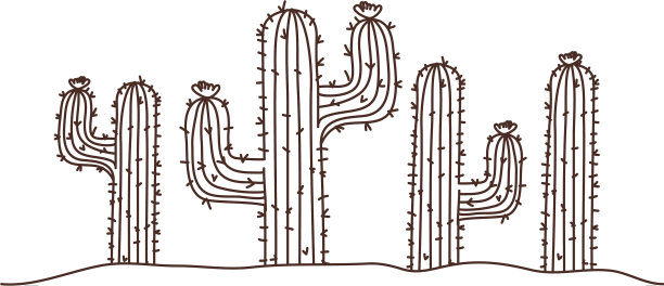 仙人掌在景观孤立图标图片下载