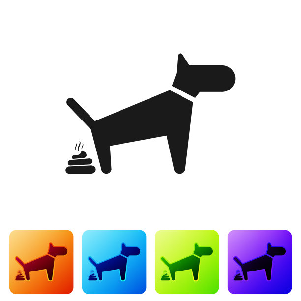黑色狗大便图标孤立在白色上图片下载