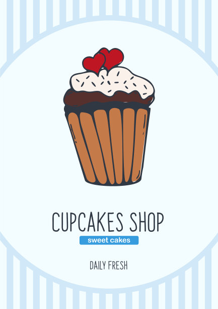 纸杯蛋糕和蛋糕横幅面包店和糕点图片下载