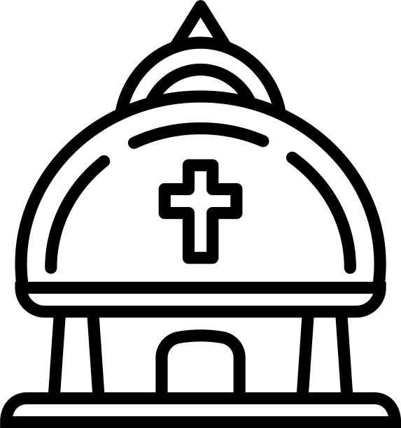 基督教圣殿的图标轮廓风格图片下载