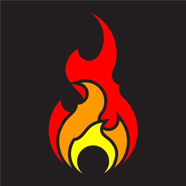火图标模板孤立的平面火焰标志图片下载