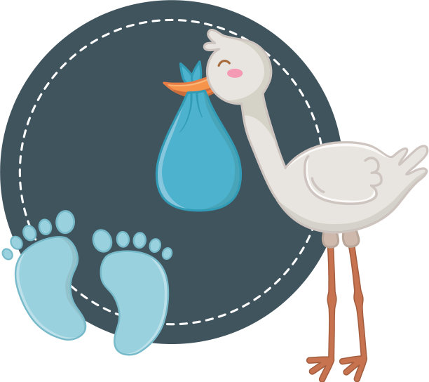 圆形框架与鹳图片下载