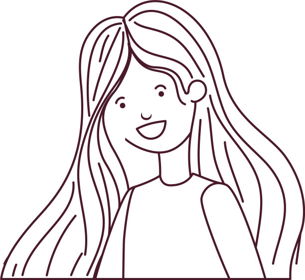 白色背景中的年轻女子剪影图片下载