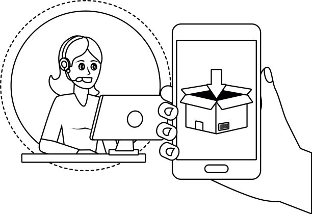 客服支持卡通物流服务图片下载