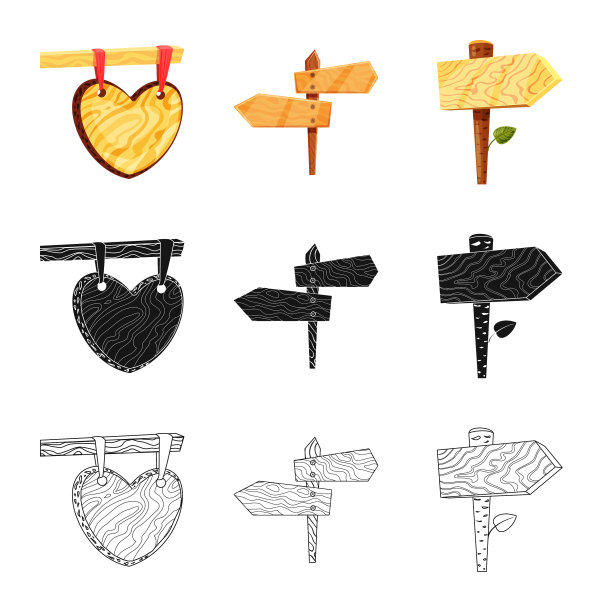 设计原始和森林标识集合图片下载