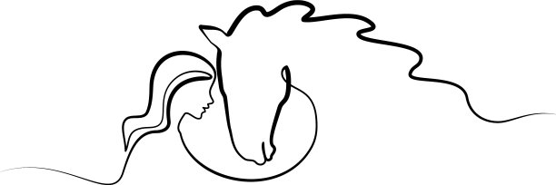 一条线画着马和女人头的标志图片下载