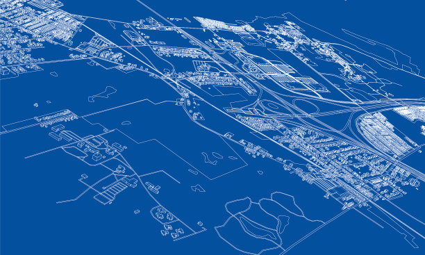 勾勒城市概念线框风格图片下载