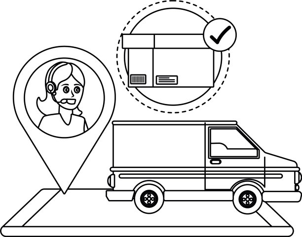 客服支持卡通物流服务图片下载