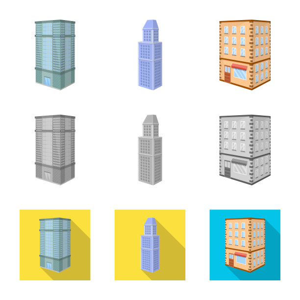 孤立对象建设和建筑标志图片下载