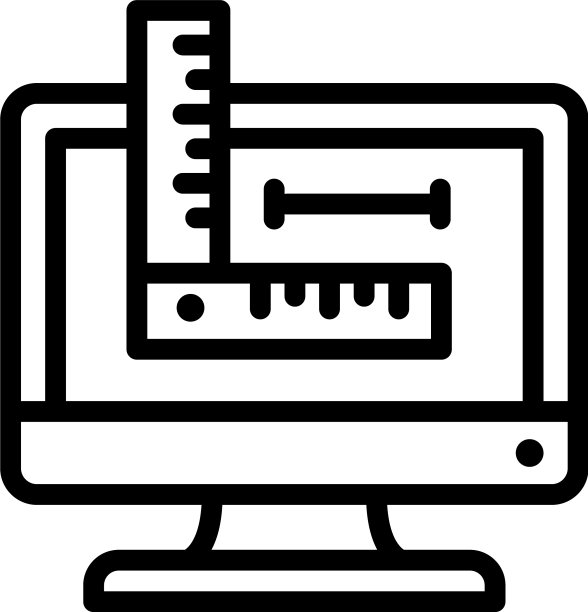 显示器测量轮廓图标样式图片下载