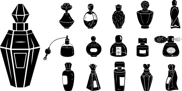 香水瓶图标设置简约风格图片下载