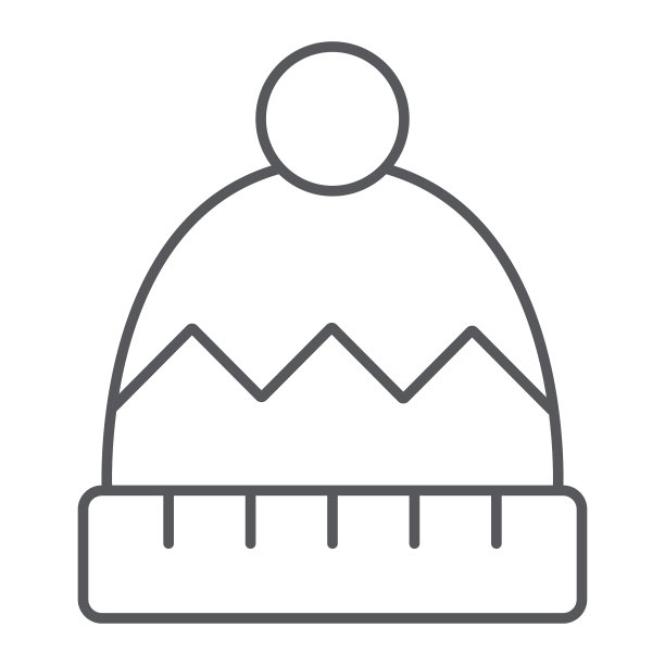 冬季帽子细线标志服装和配饰图片下载