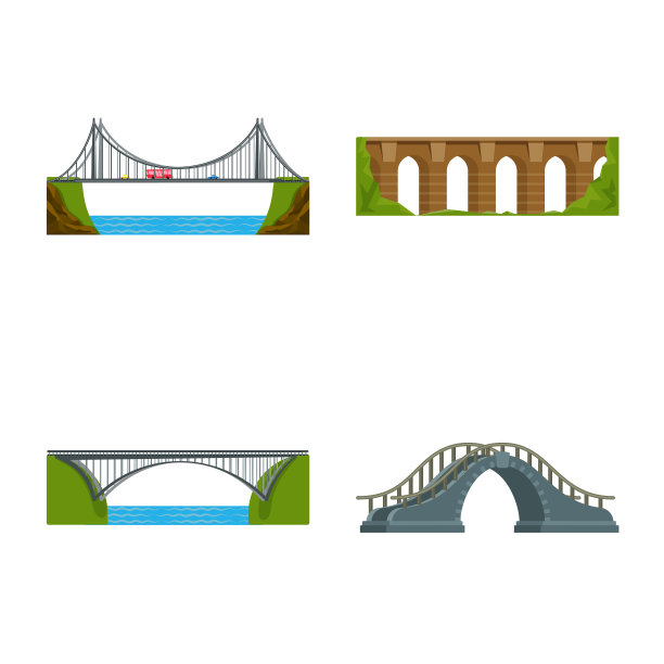 孤立对象桥架和桥标志集图片下载