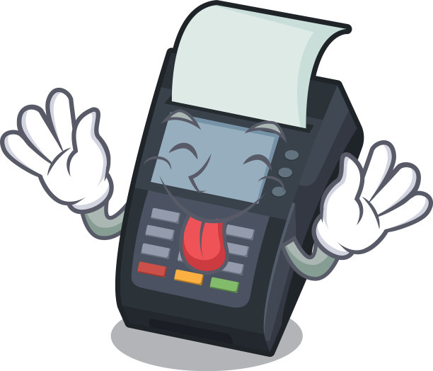 吐出舌头的edc机器上的字符纸板图片下载