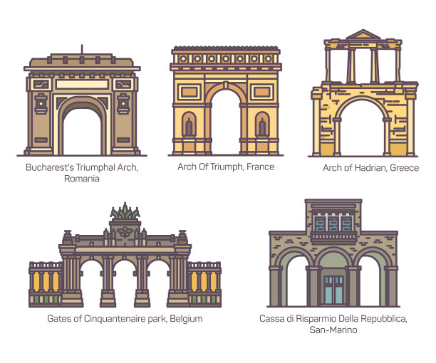 设置欧洲著名的细线拱图片下载