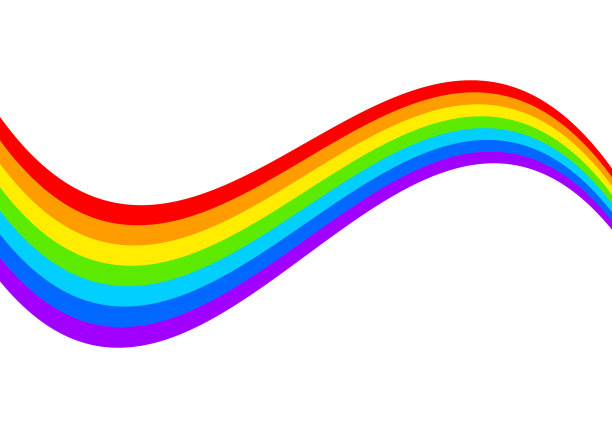 白色背景上的彩虹图片下载