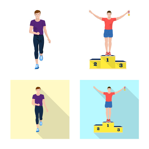 运动和胜利者的标志设置图片下载