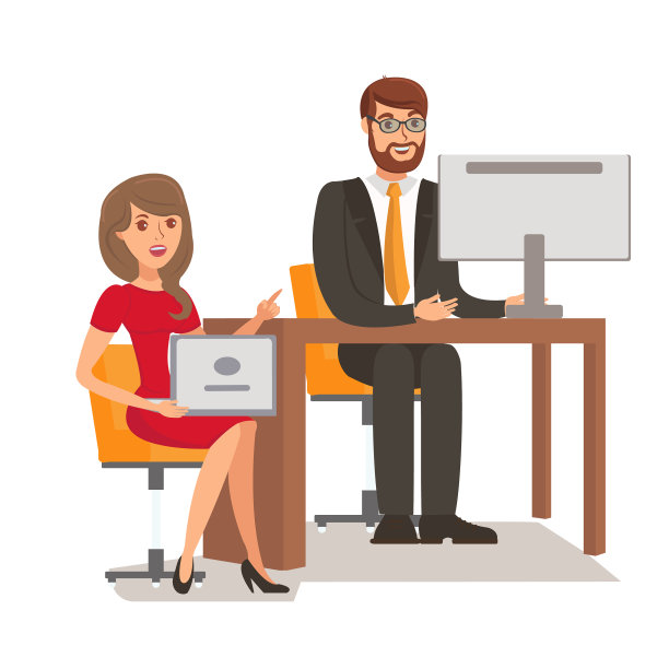 商人与秘书单色图片下载