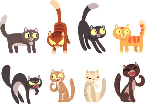 平面设置不同的猫搞笑卡通图片下载