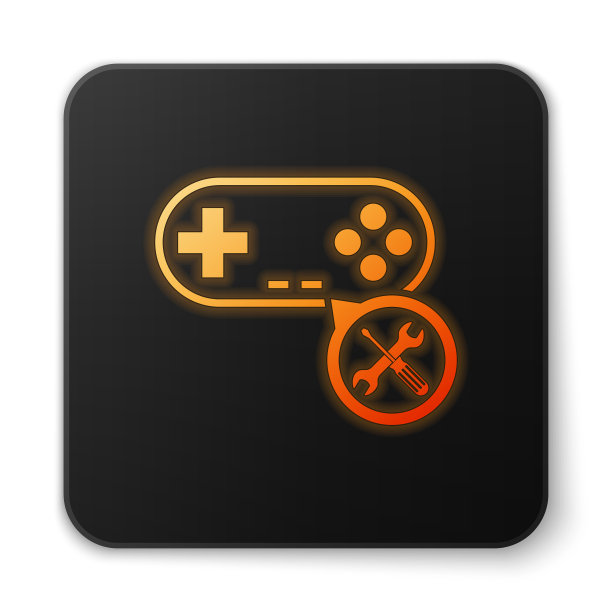 橙色发光的手柄与螺丝刀和扳手图片下载