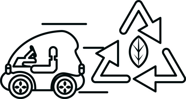 隔离环保汽车和叶片设计图片下载