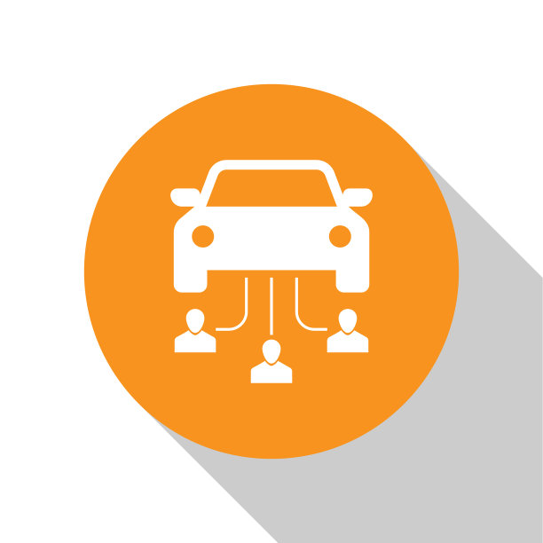 白色汽车共享与群人图标图片下载