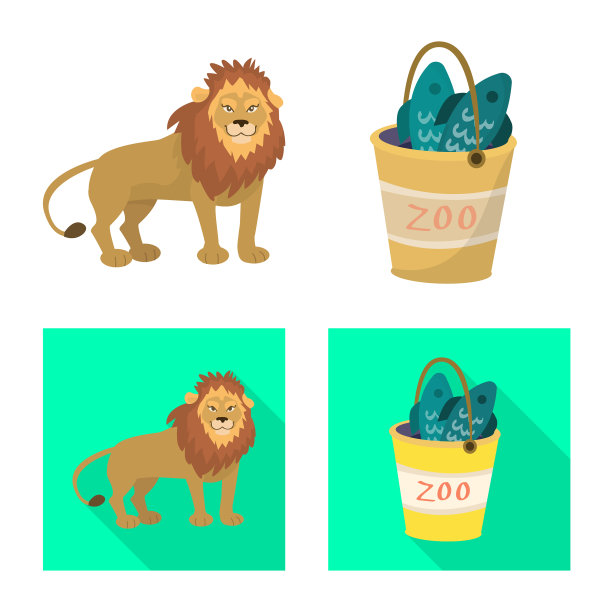 孤立对象的性质和有趣的图标集图片下载